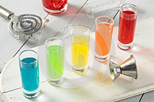 Colorful Alcoholic Rainbow Shots