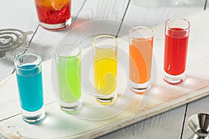 Colorful Alcoholic Rainbow Shots