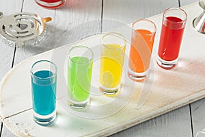 Colorful Alcoholic Rainbow Shots