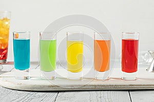 Colorful Alcoholic Rainbow Shots