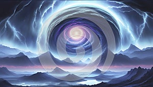 Colorful alien landscape in another world.