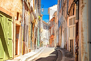 Colorful alley in Aix en Provance view photo