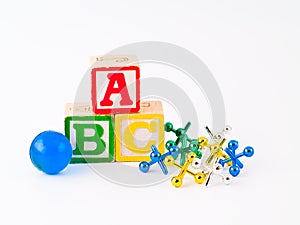 Colorful Alphabet Blocks ABC and Jacks