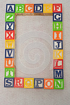 Colorful alphabet blocks A to Z
