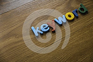 Colorful alphabet of word keyword