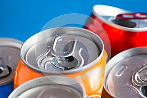 Colorful Aluminum can, recycled doses photo