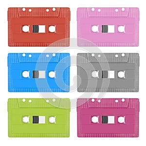 Colorful analogue cassette tape