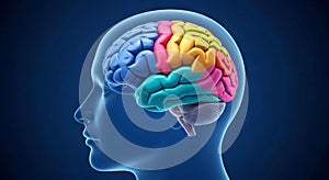 Colorful anatomical representation of the human brain