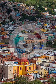 Colorful ancient american cathedral architecture, Guanajuato, Mexico