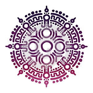 Colorful ancient mexican mythology symbol