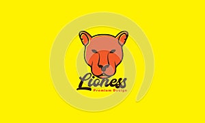 Colorful animal head lioness logo symbol vector icon illustration design