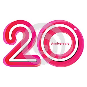 Colorful anniversary of 20