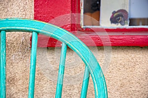 Colorful Antique Chair and Window