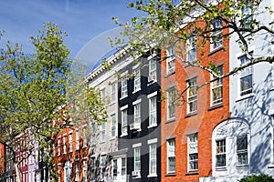Colorful Apartment buildings in Greenwich Village, New York City
