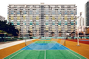 Colorful apartment buildings, Hong Kong