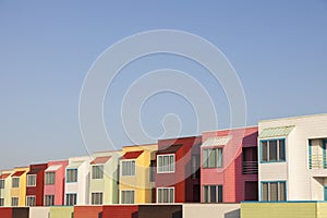 Colorful apartments by the beach in Galveston