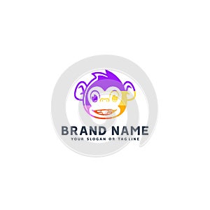 Colorful apes logo design vector