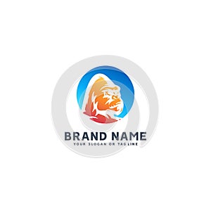 Colorful apes logo design vector