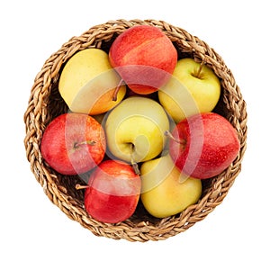 colorful apples in a basket