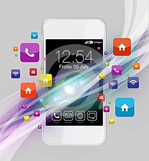 Colorful apps on smartphone