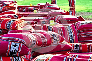 Colorful Arabic Cushions, colored pillows in asian countries