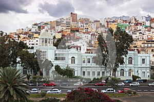 Colorful architecture of Barrio San Juan in Las Palmas photo