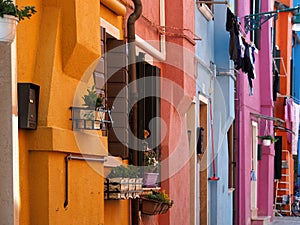 Colorful architecture in Burano near Venice in Italy