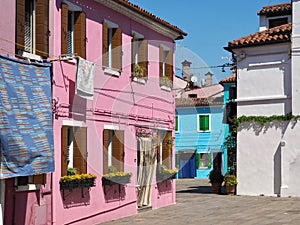 Colorful architecture in Burano near Venice in Italy