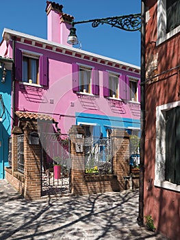 Colorful architecture in Burano near Venice in Italy