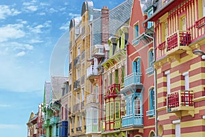 Colorful architecture at Mers-les-Bains,North Normandy,France