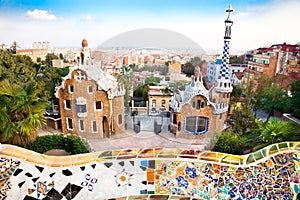 Colorful architecture in park Guell