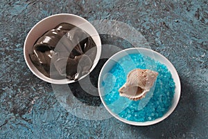 Colorful aromatic bath Dead Sea Salt and black Dead Sea Mud