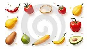 Vibrant Fruit & Vegetable Frame