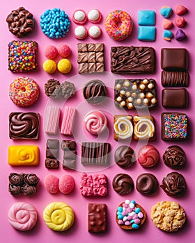 Colorful Array of Delicious Sweets and Treats