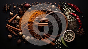 A Colorful Array of Fresh Aromatic Spices
