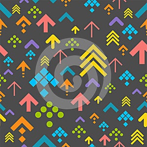 Colorful Arrow Background on Dark. Vector