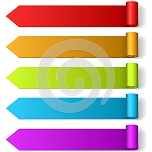 Colorful arrow shaped labels
