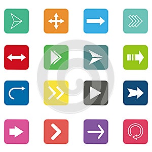 Colorful Arrows Icons for Web Buttons Symbol