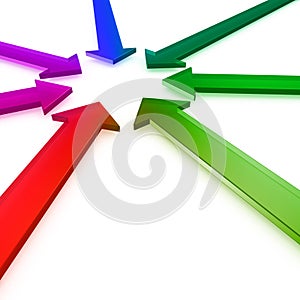 Colorful arrows pointing to center