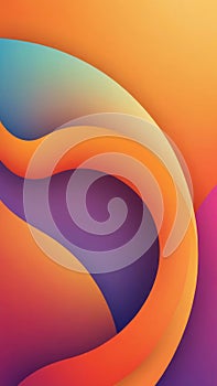 Colorful art from Curvilinear shapes and orange