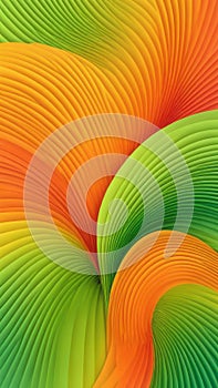 Colorful art from Fanned shapes and orange