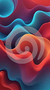 Colorful art from Sigmoid shapes and red photo