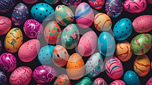 Colorful and artfully painted easters background. Concept of happy easter day
