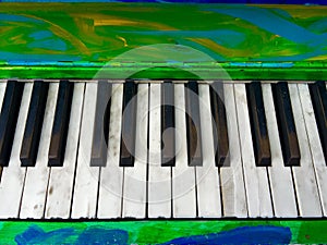 Colorful Artistic Painted Piano Keys