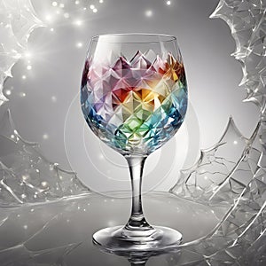 Colorful artistic wine glass celebration background AI generative art seq 7 of 13