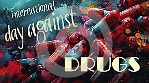 Colorful Artwork for International Day Against Drugs
