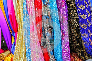 Colorful Asian fabrics photo