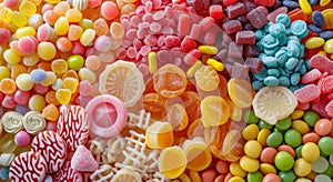 Colorful assortment of candies and sweets