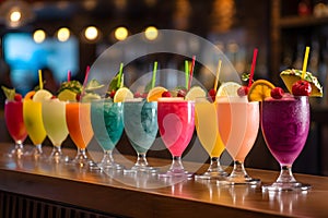 A colorful assortment of exotic cocktails. Ai Generated.NO.02