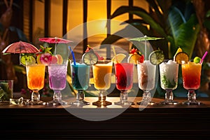 A colorful assortment of exotic cocktails. Ai Generated.NO.04